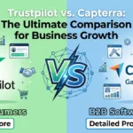 Trustpilot vs Capterra comparison infographic for business review management and online reputation growth